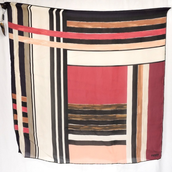 Fendi Accessories - FENDI 🇮🇹 WOMEN'S 100% SILK RED FASHION SCARF